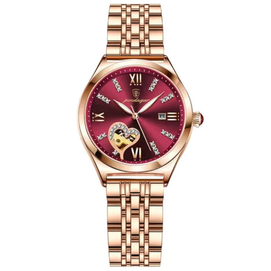 ⌚ Reloj Elegante para Mujer con Detalle de Corazón y Acabado Dorado Rosa