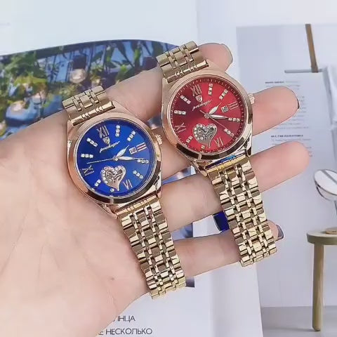 ⌚ Reloj Elegante para Mujer con Detalle de Corazón y Acabado Dorado Rosa